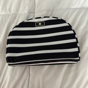 Kate spade wrapped tag black white dome nylon makeup case wrapped med